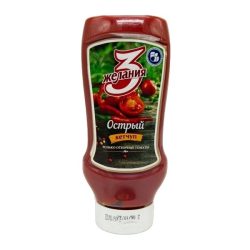 Кетчуп 3 ЖЕЛАНИЯ острый 530 гр (пластиковая бутылка)