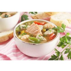 Уха по-царский, с семгой и судаками